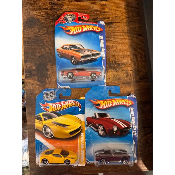 Vintage Hot Wheels Lot of 3 Charger Shelby Cobra Ferrari 458 - Picture 1 of 4